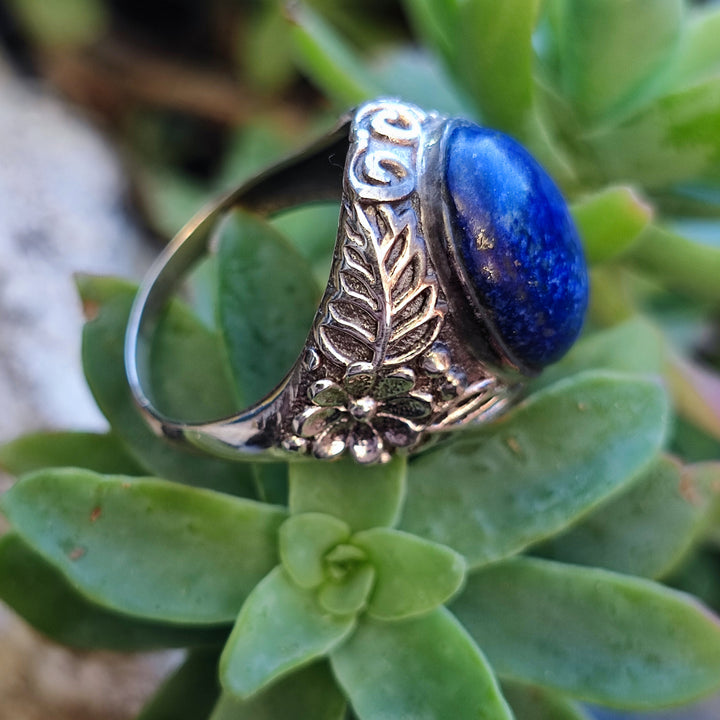 Anello etnico a in argento 925 con pietra - MADARI