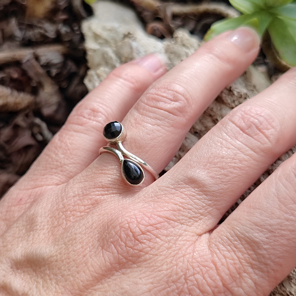 Anello etnico in argento 925 con pietra - MADHYA