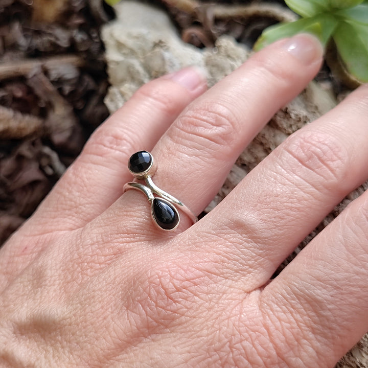 Anello etnico in argento 925 con pietra - MADHYA