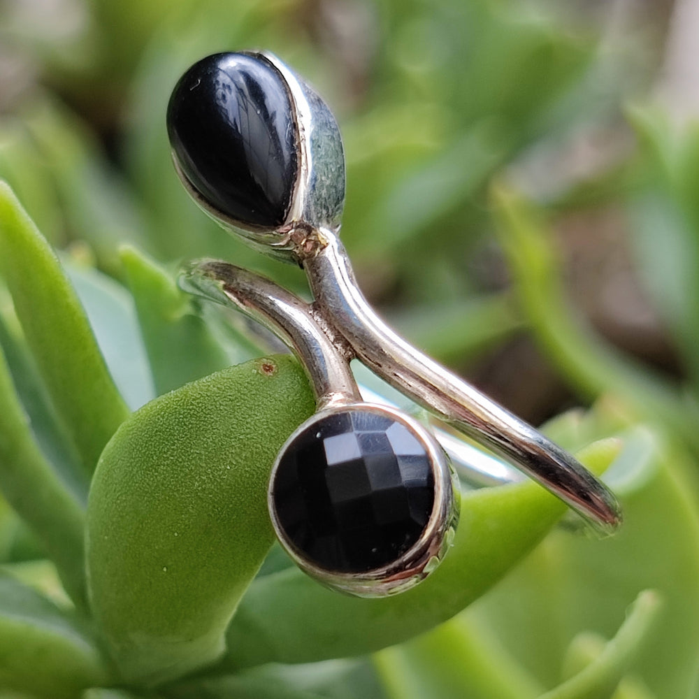 Anello etnico in argento 925 con pietra - MADHYA