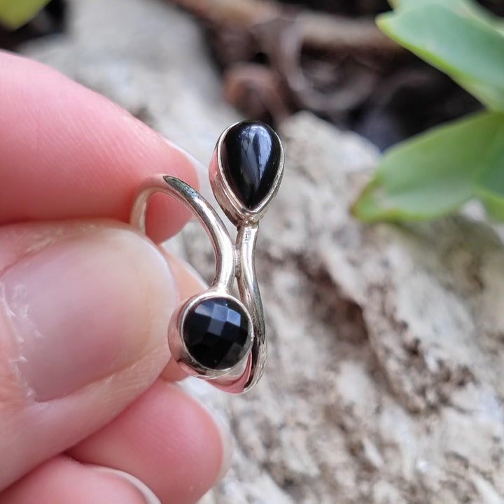 Anello etnico in argento 925 con pietra - MADHYA