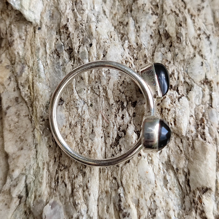 Anello etnico in argento 925 con pietra - MADHYA