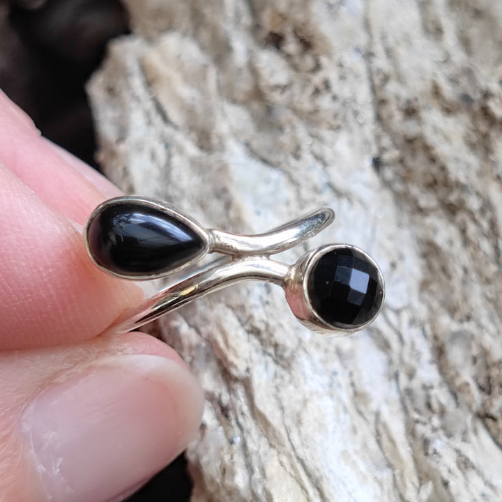 Anello etnico in argento 925 con pietra - MADHYA