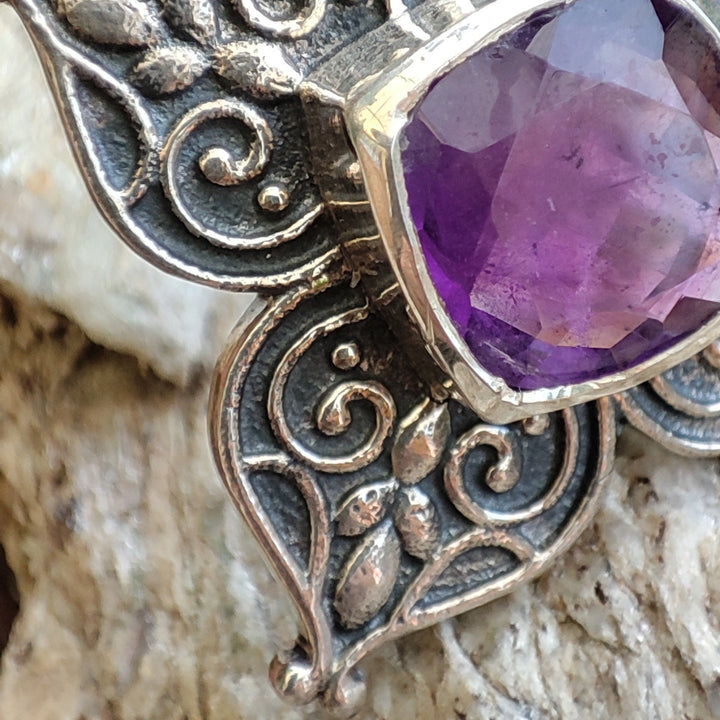 Anello etnico con pietra in argento 925 - MARELLA