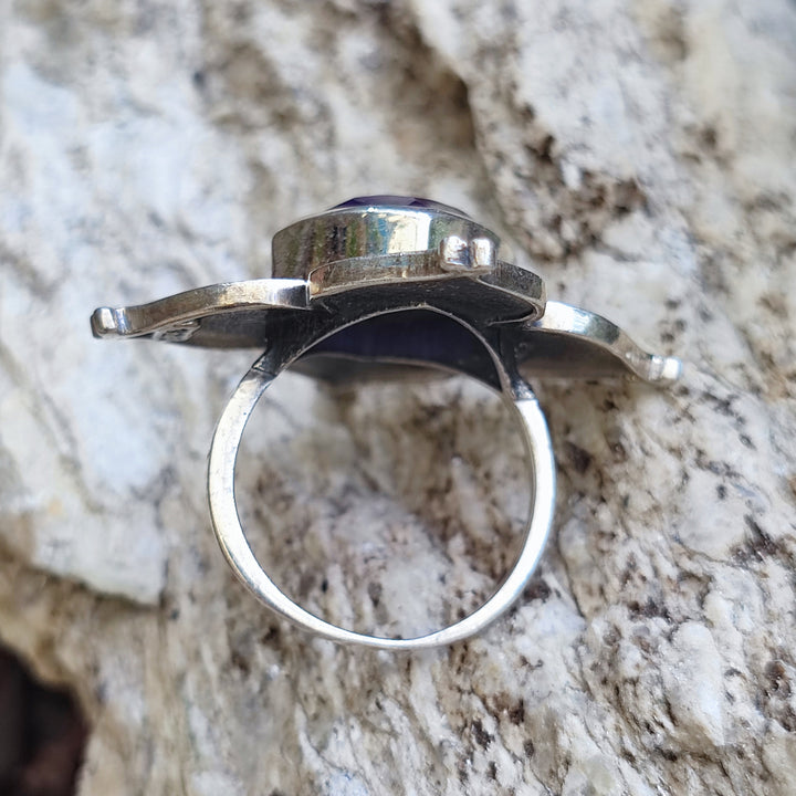 Anello etnico con pietra in argento 925 - MARELLA