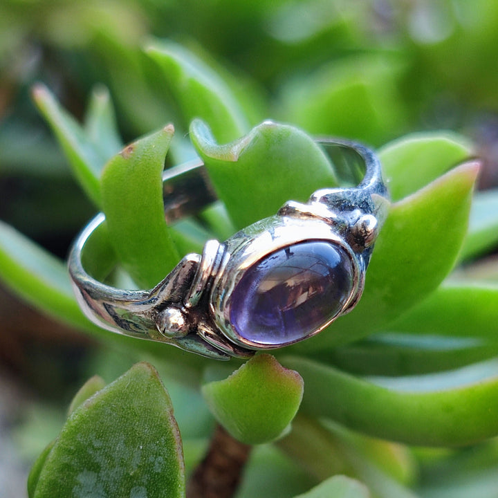 Anello artigianale con pietra in argento 925 - MAU