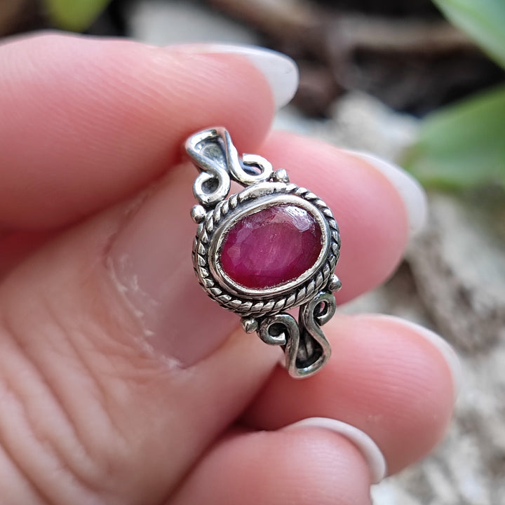Anello etnico con pietra in argento 925 - NAGAT