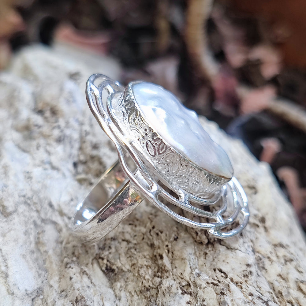 Anello etnico con pietra in argento 925 - PADUMM