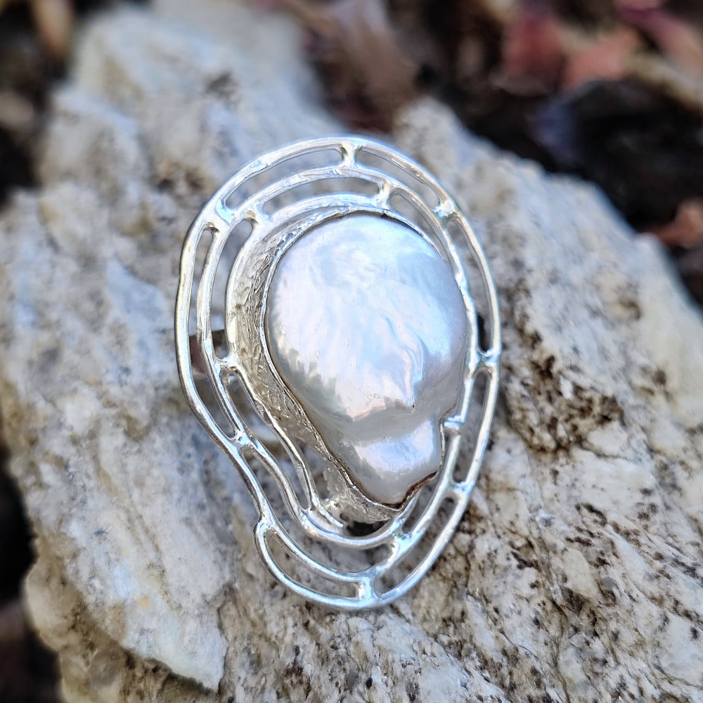 Anello etnico con pietra in argento 925 - PADUMM
