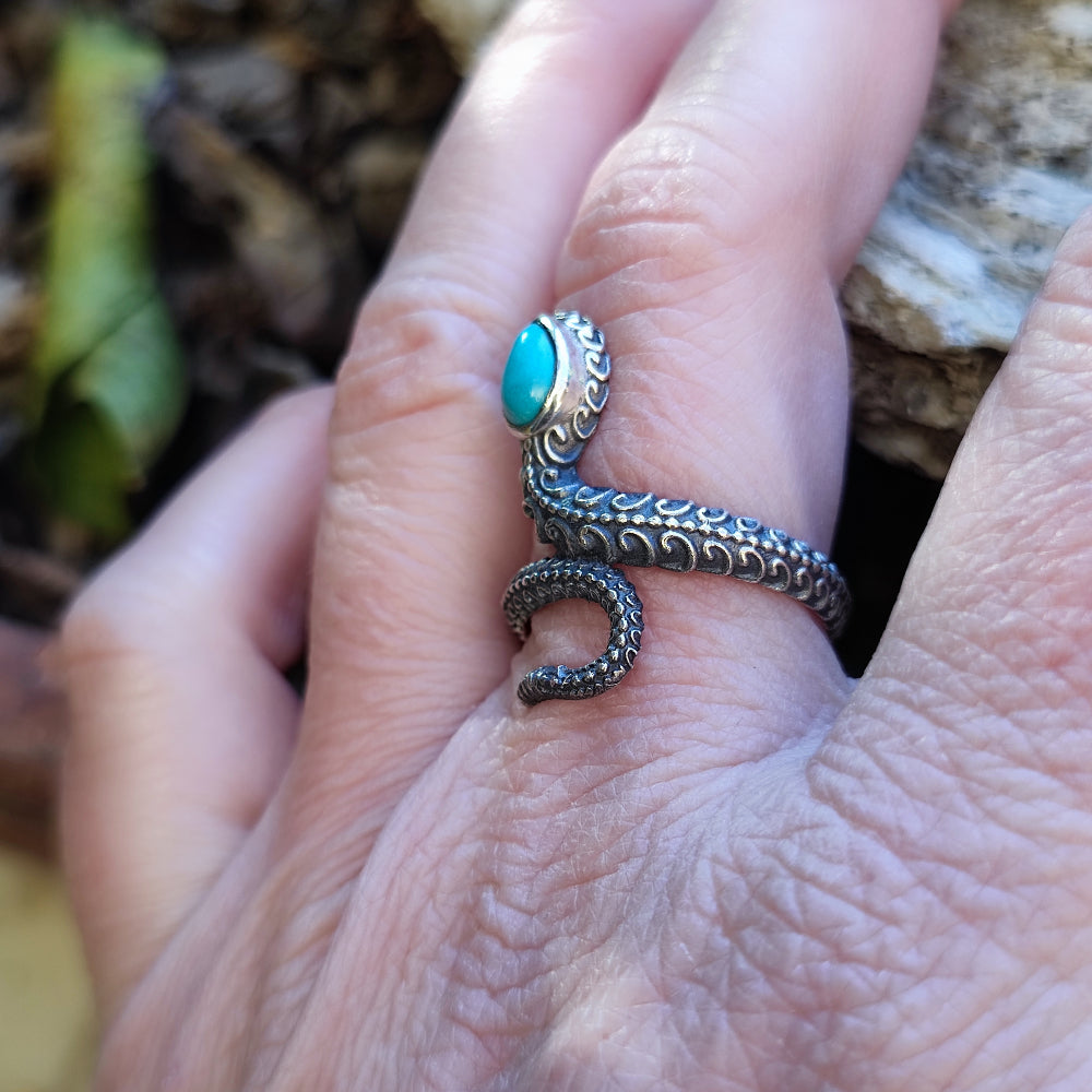Anello in argento 925 con pietra e serpenti - PAPAUNDH