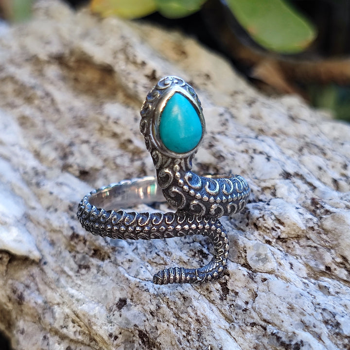 Anello in argento 925 con pietra e serpenti - PAPAUNDH
