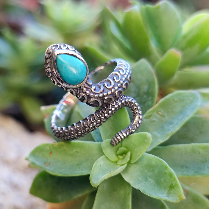 Anello in argento 925 con pietra e serpenti - PAPAUNDH