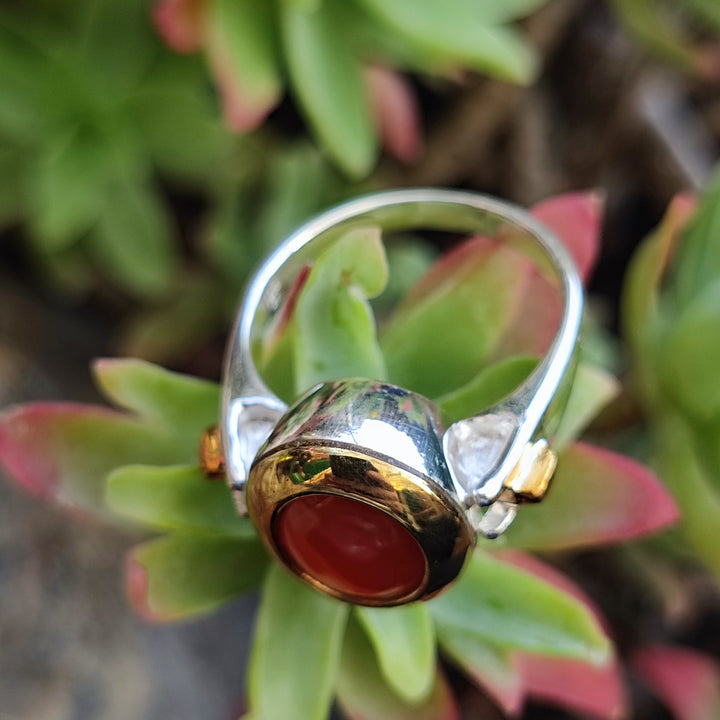 Anello artigianale con pietra in argento 925 - PILANA