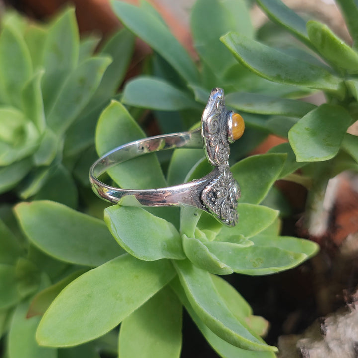 Anello etnico con pietra in argento 925 - PITHUAR