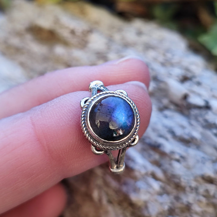 Anello etnico con pietra in argento 925 - THALASI