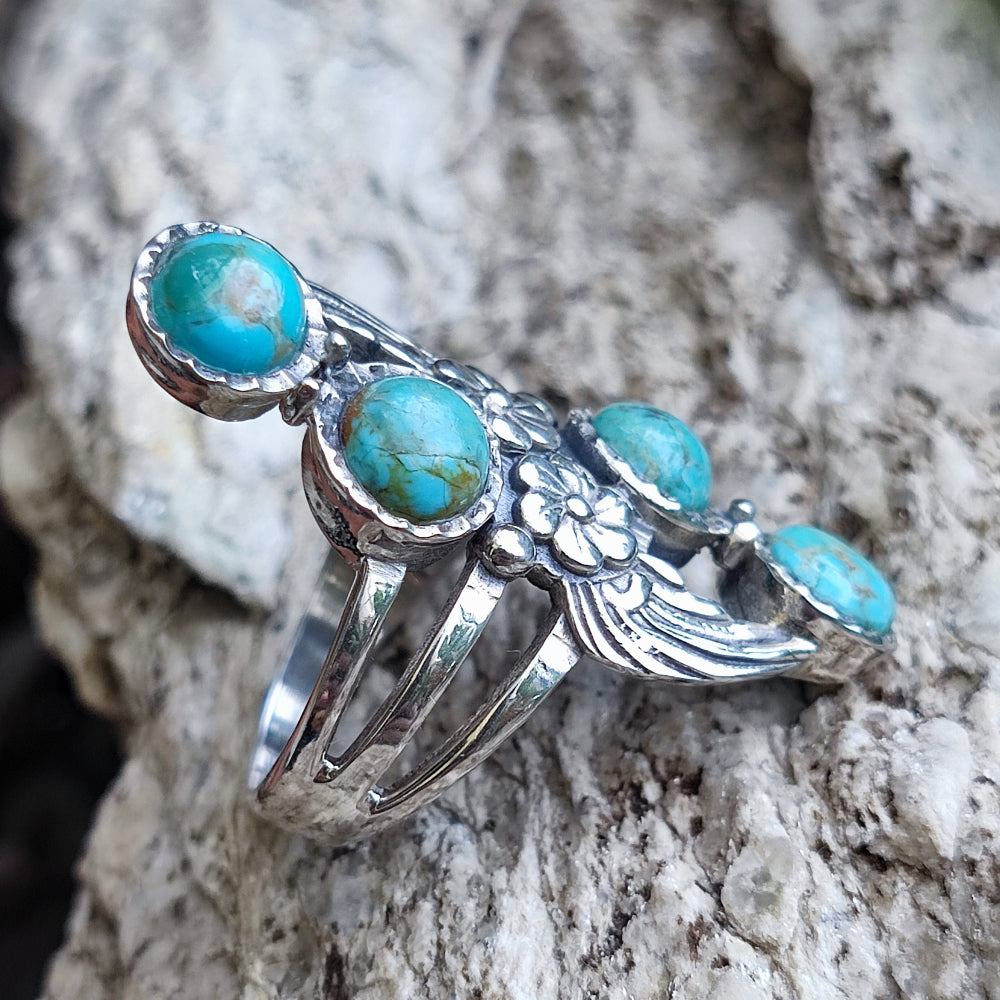 Anello etnico con pietra in argento 925 - TIKAM