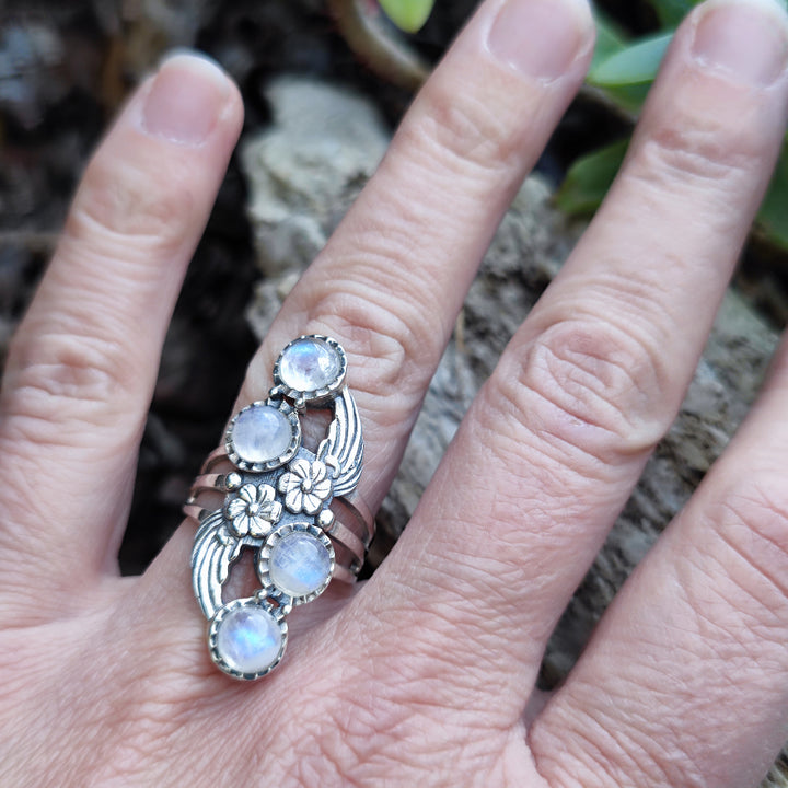 Anello etnico con pietra in argento 925 - TIKAM