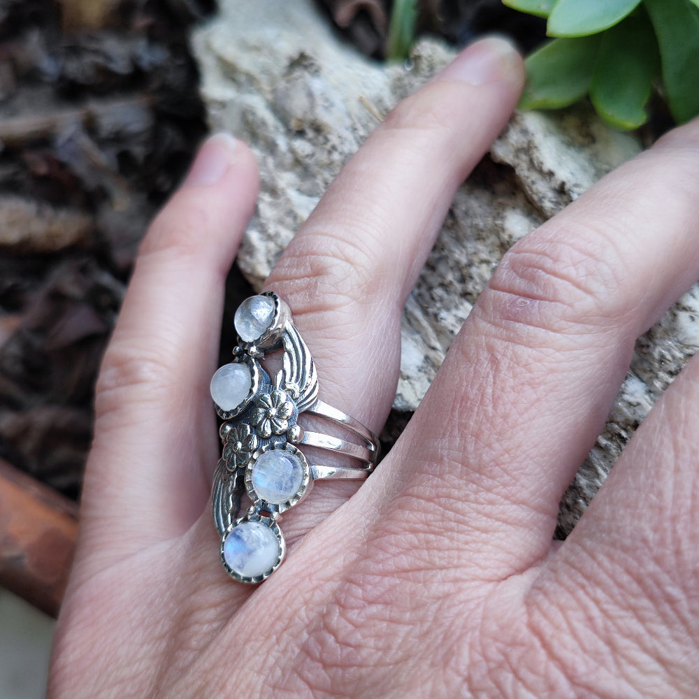 Anello etnico con pietra in argento 925 - TIKAM
