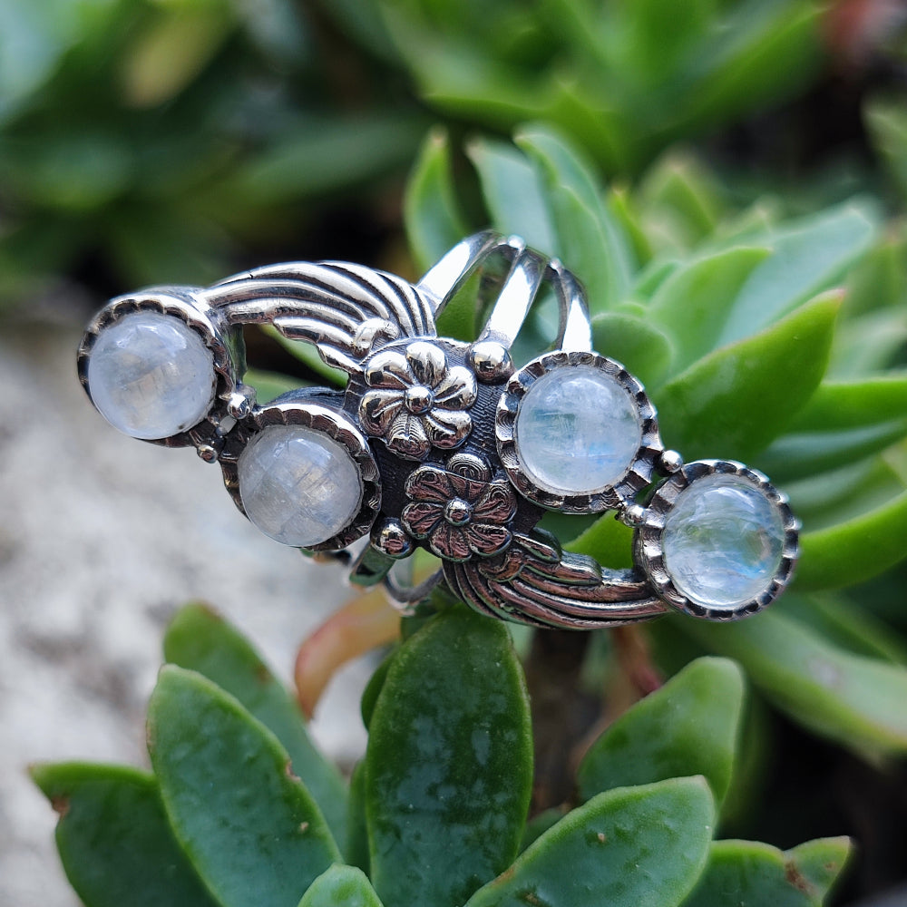 Anello etnico con pietra in argento 925 - TIKAM