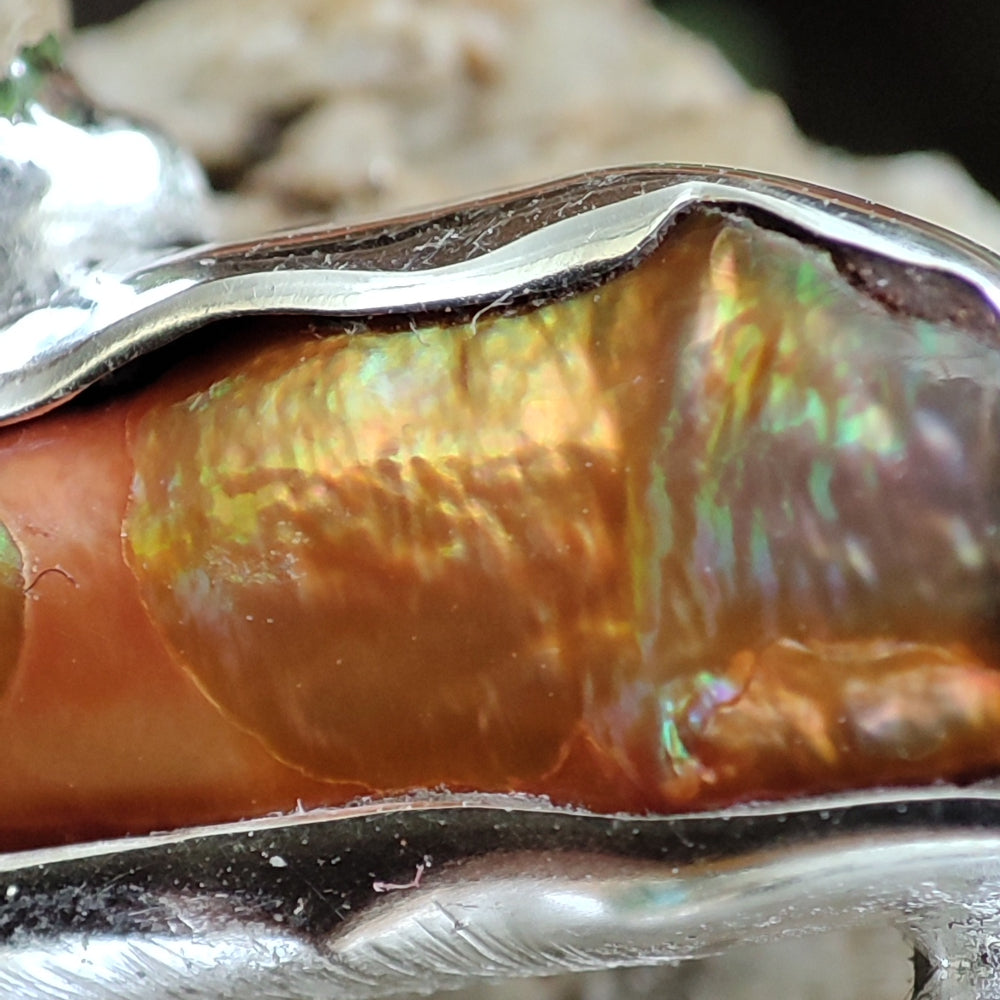 Ciondolo etnico in argento 925 con pietra - VAKODI