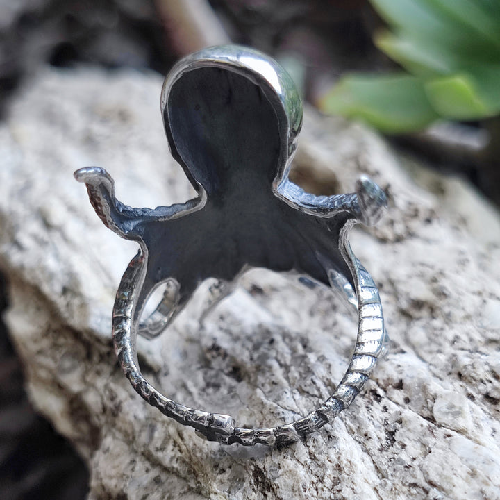 Anello con polpo artigianale in argento 925 - PULPO