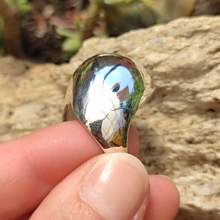 Anello a fascia bombata in argento 925 - RAHANGJ