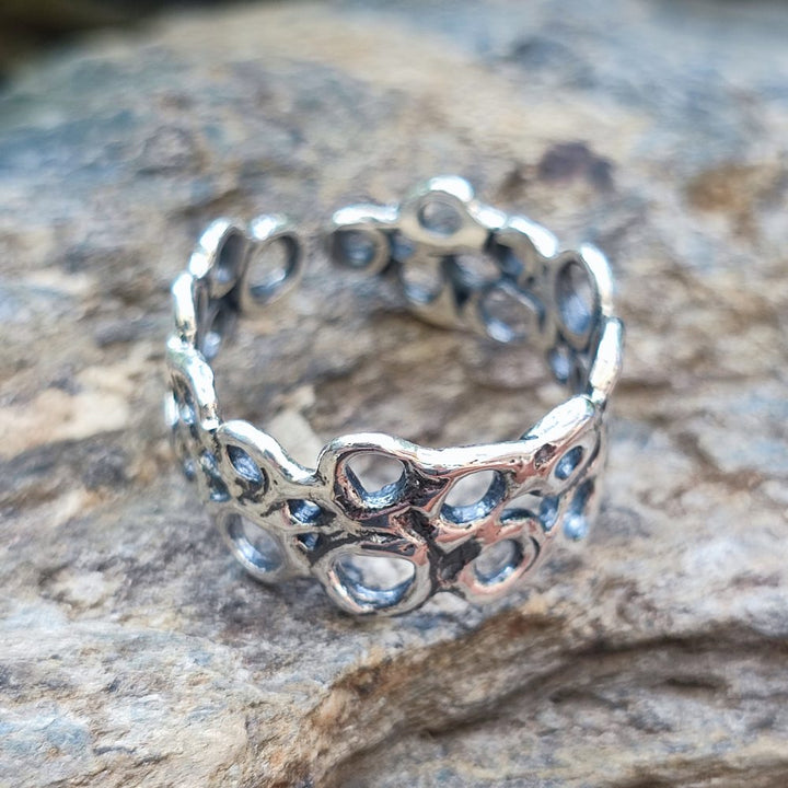 ANELLO artigianale a fascia in argento 925 - BETTY