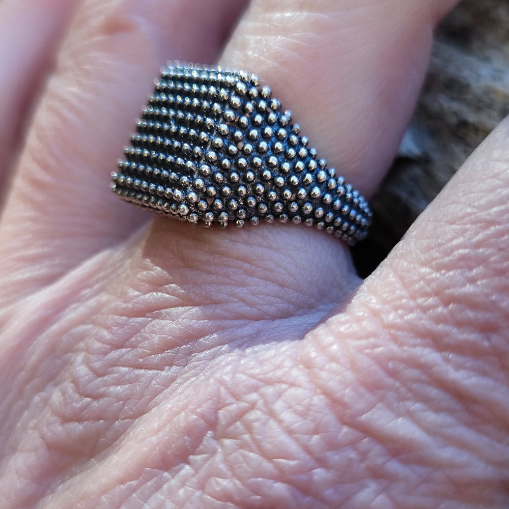 Anello mignolo argento 925 chevalier puntinato - REIMS