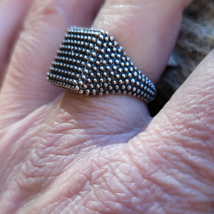 Anello mignolo argento 925 chevalier puntinato - REIMS