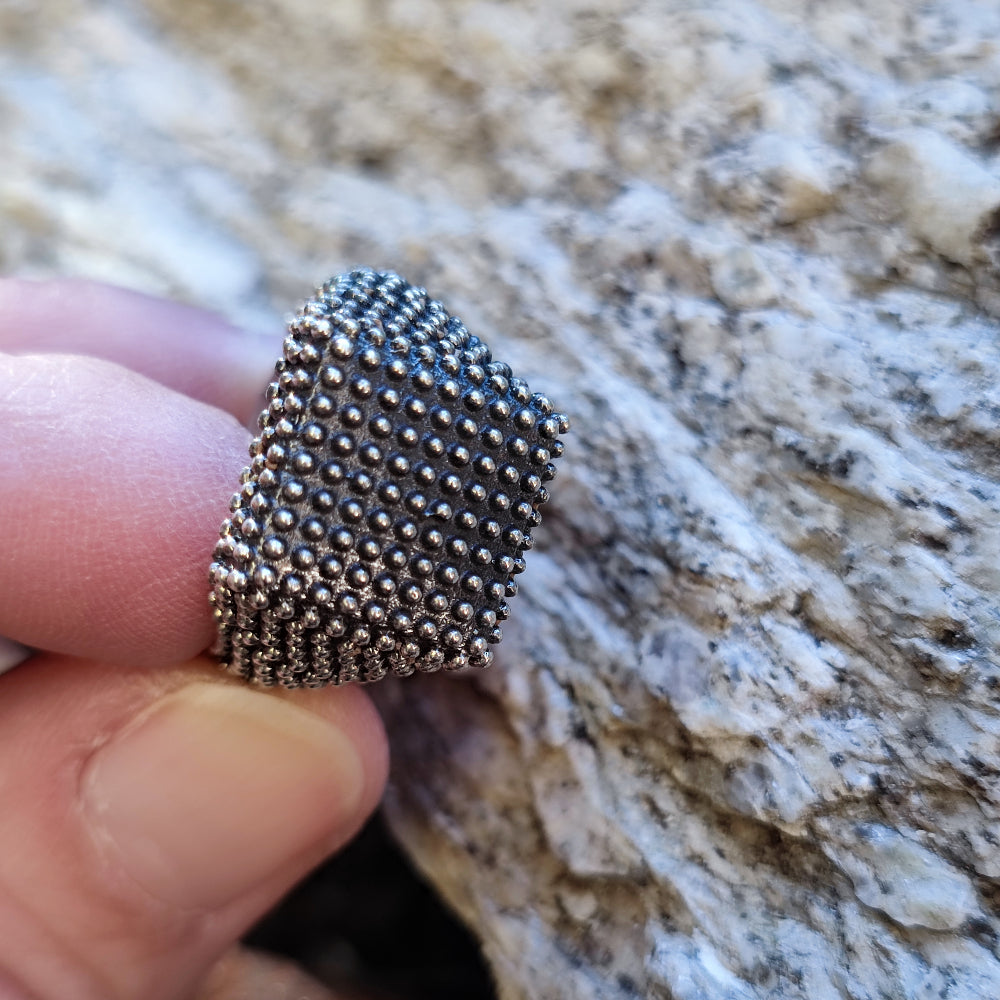 Anello mignolo argento 925 chevalier puntinato - REIMS