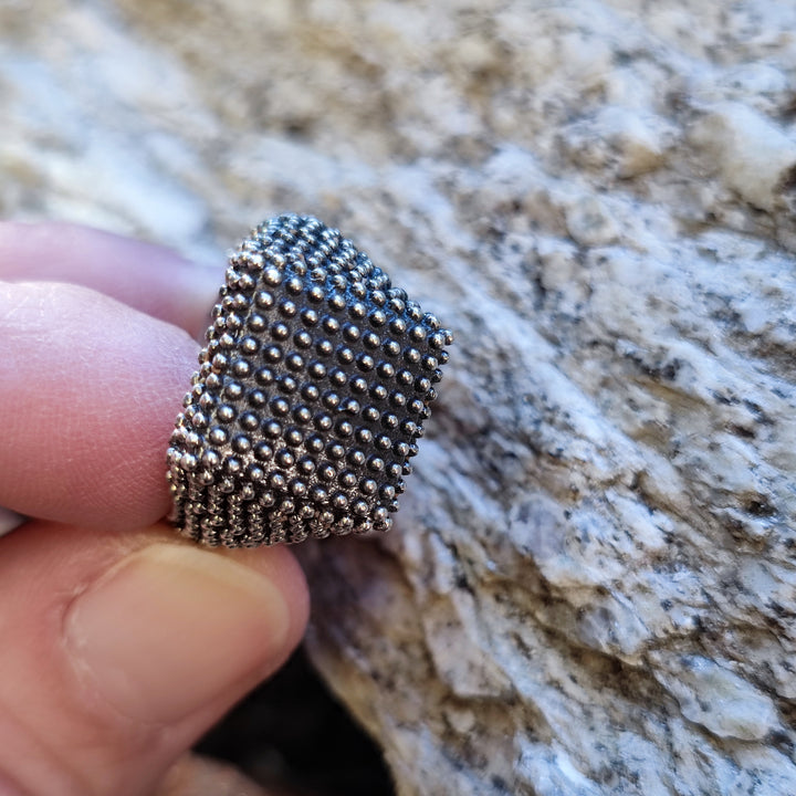 Anello mignolo argento 925 chevalier puntinato - REIMS