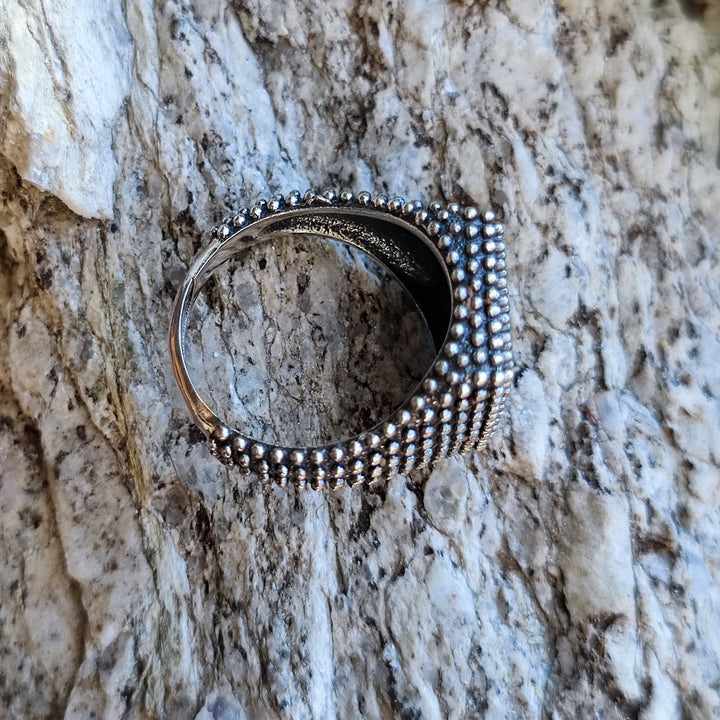 Anello mignolo argento 925 chevalier puntinato - REIMS