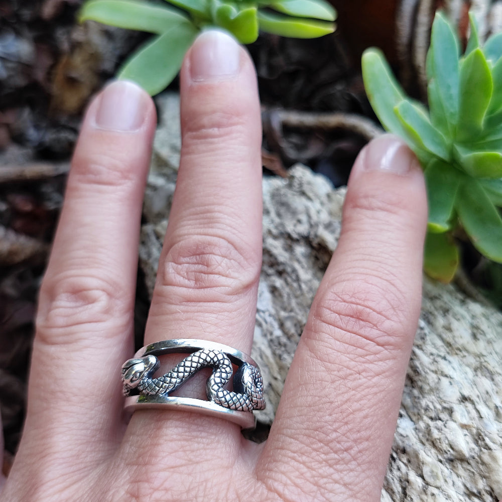 Anello in argento 925 serpenti - AMKHADI