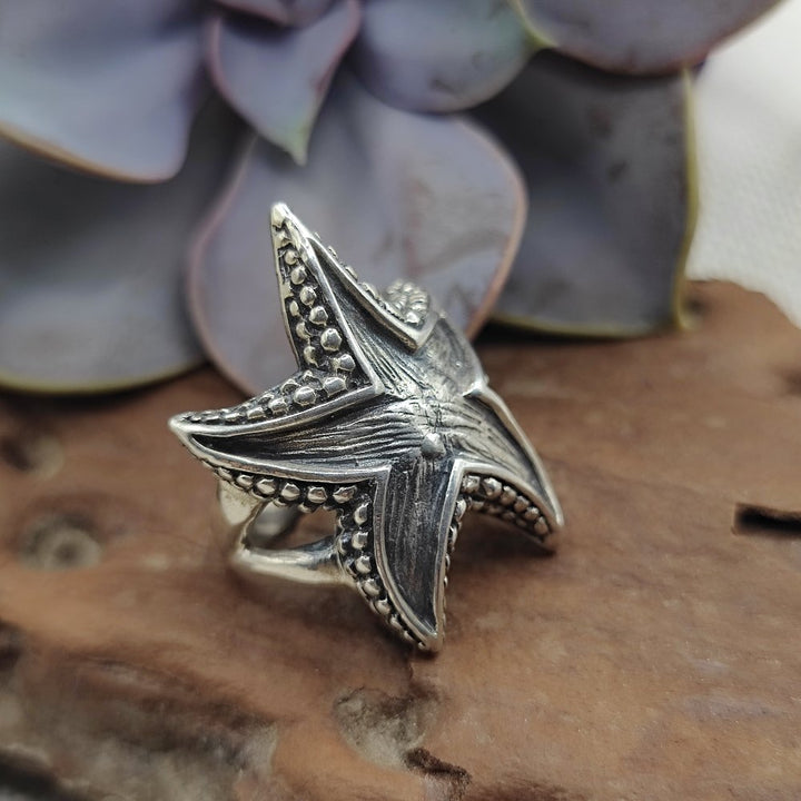 Anello con stella marina in argento 925 - SETAREH
