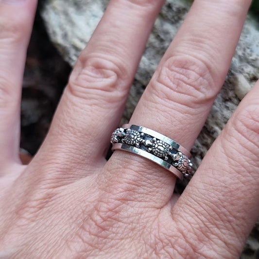 Anello in argento 925 con tartarughe - BALAJI