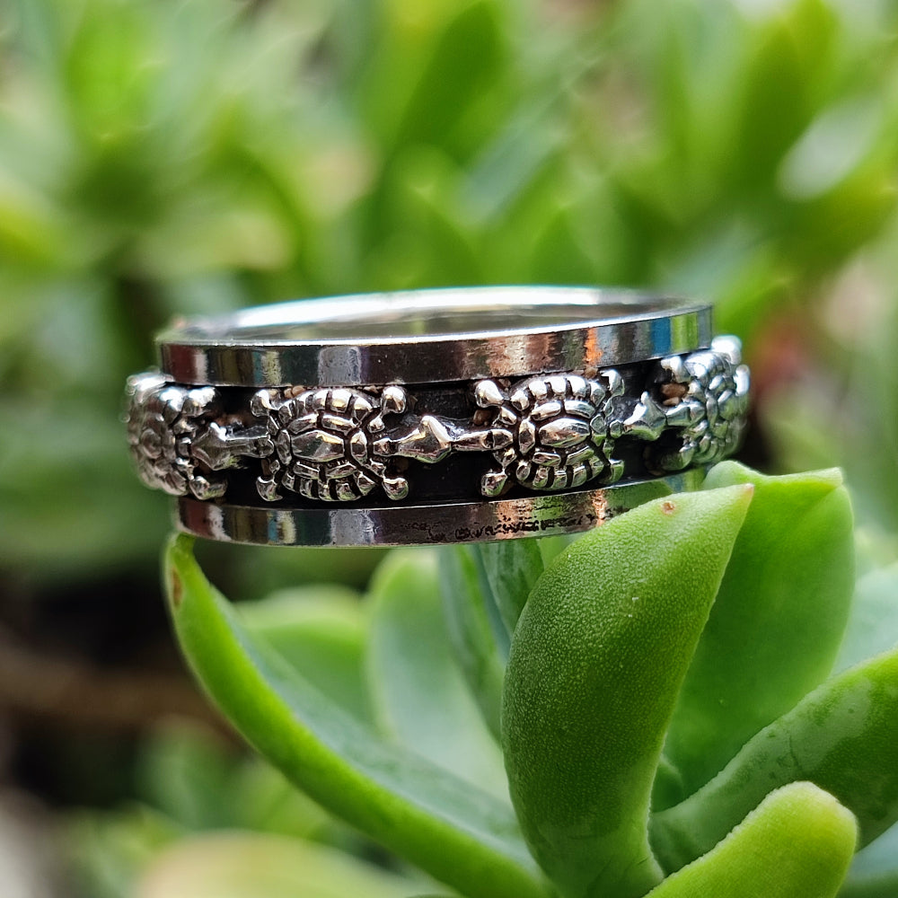Anello in argento 925 con tartarughe - BALAJI