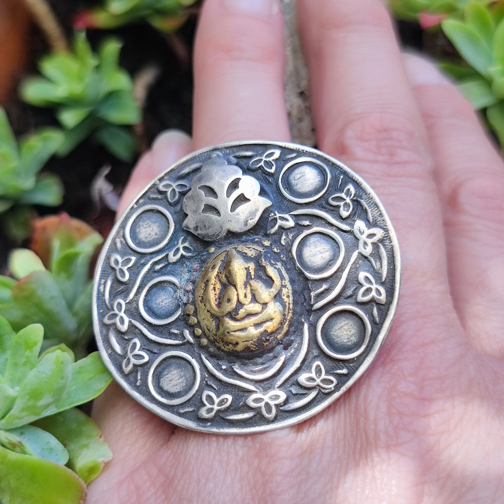 Anello in argento antico con Ganesh - MAJHGAWA