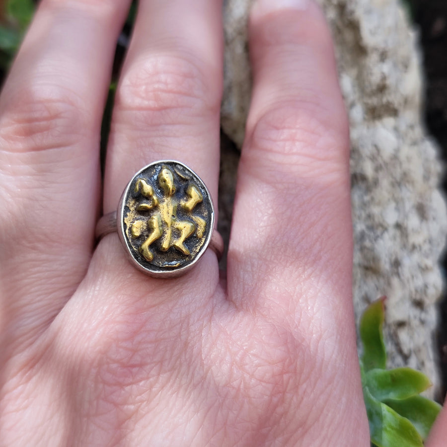 Anello in argento antico con Hanuman - RANIPADAR