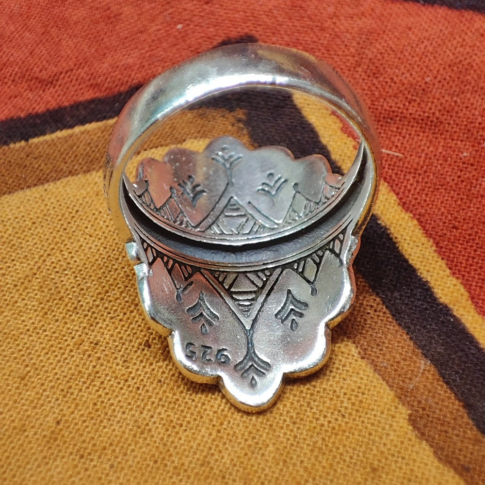 ANELLO ETNICO in argento 925 Anello d'argento largo - RUNA