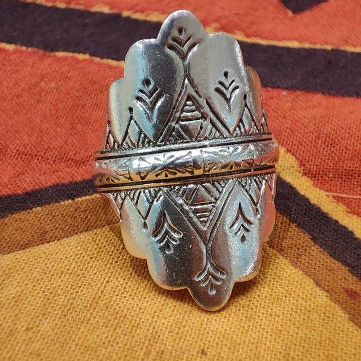 ANELLO ETNICO in argento 925 Anello d'argento largo - RUNA