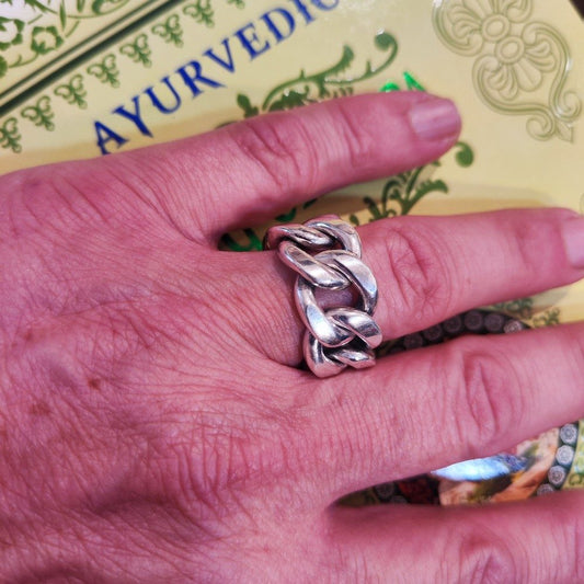 ANELLO CATENA groumette argento uomo/donna misura 26 – immagine2