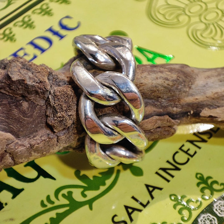 Silver groumette CHAIN RING for men/women size 26