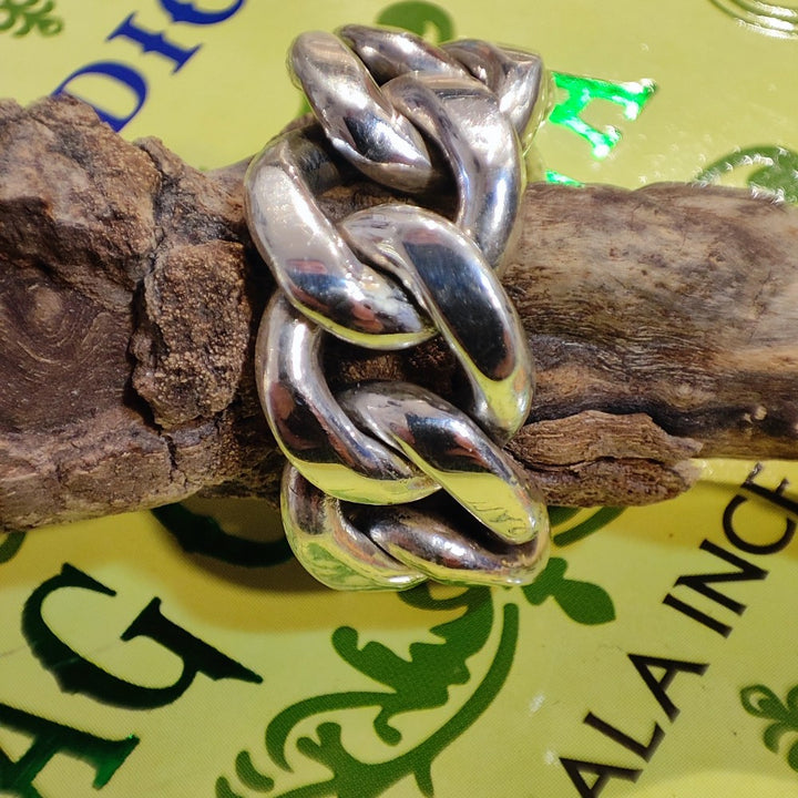 Silver groumette CHAIN RING for men/women size 26