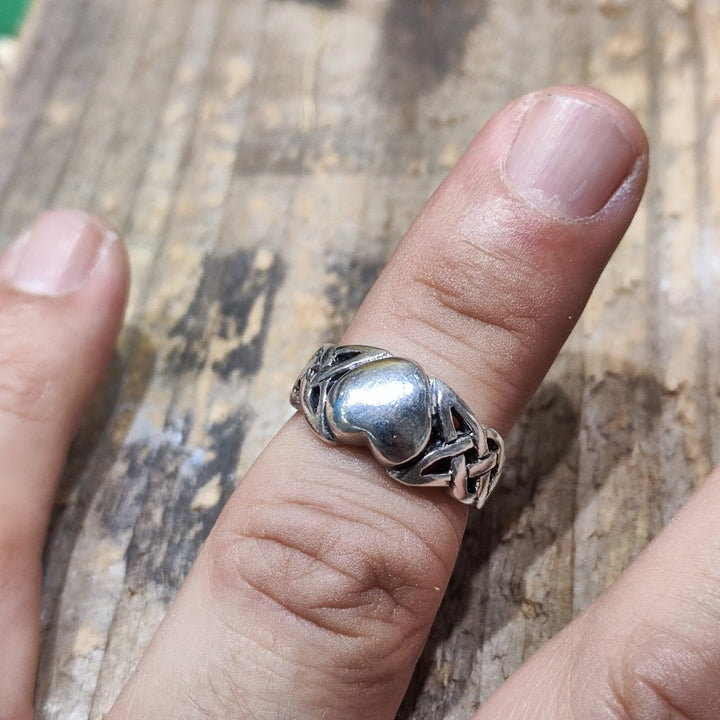 Anello celtico con cuore in argento 925 - AENGUS
