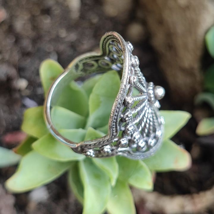 Anello etnico alta in argento 925 - PURWA