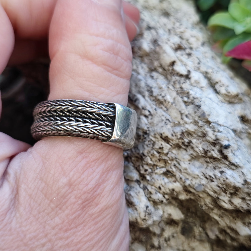 Anello etnico a fascia in argento 925 - RAGAYA