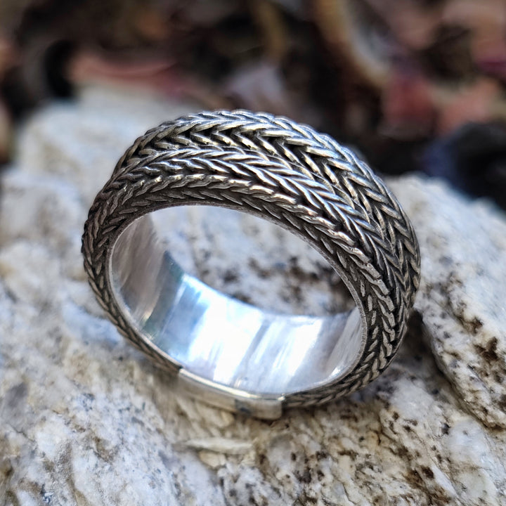 Anello etnico a fascia in argento 925 - RAGAYA