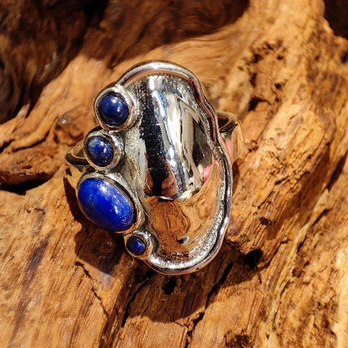 Anello etnico in argento 925 con pietra - NOKA