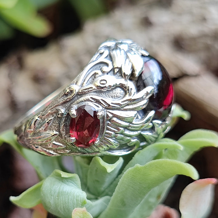 Anello etnico con pietra in argento 925 - CHANDLA