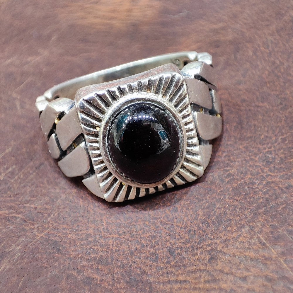Ethnic ring in 925 silver with stone - RANIJAR
